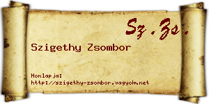 Szigethy Zsombor névjegykártya