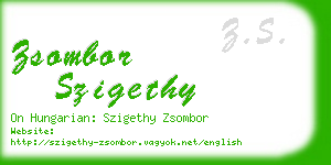 zsombor szigethy business card